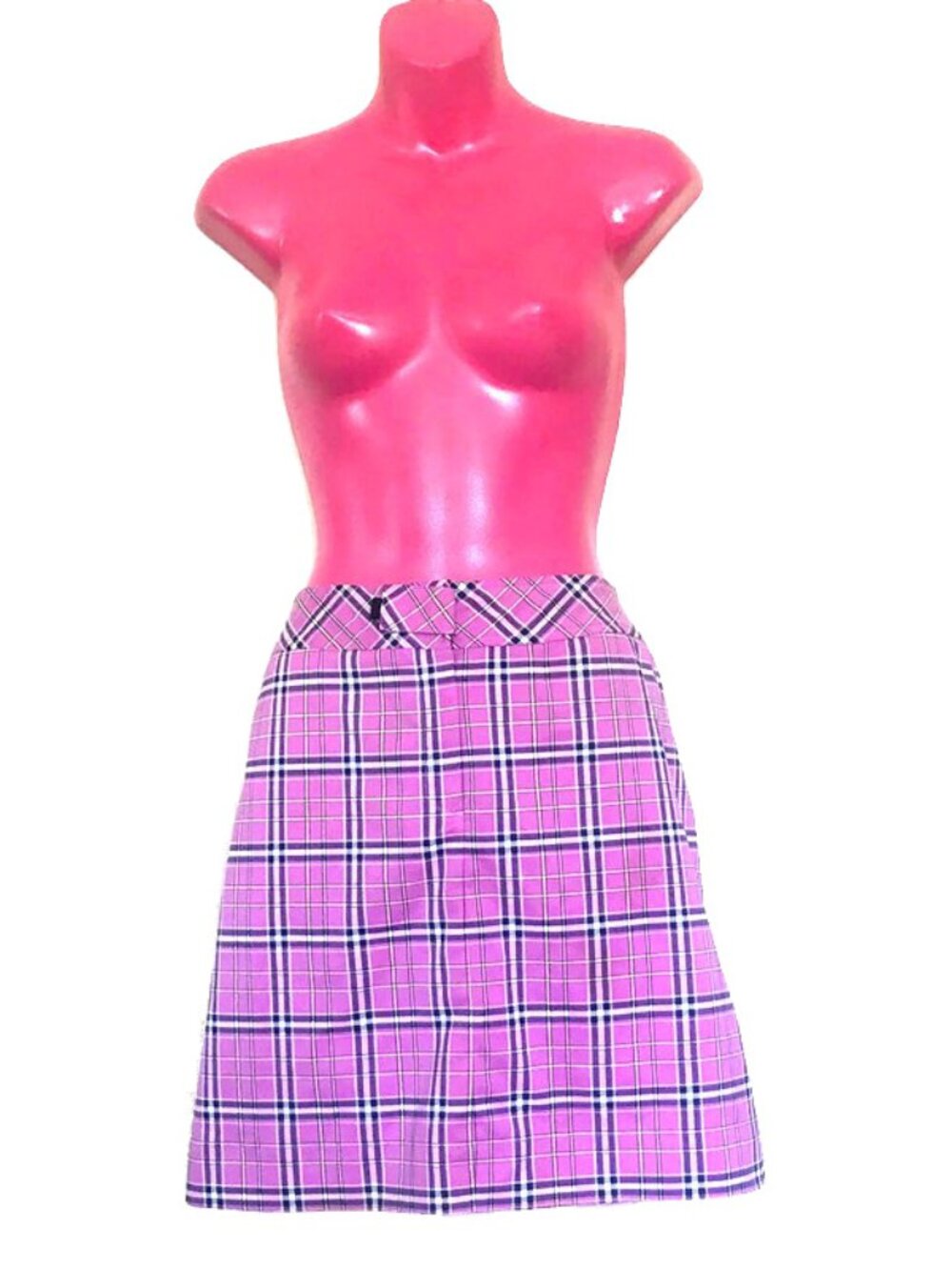 bette & court plus size pink plaid golf skirt size 12 skort xl extra large